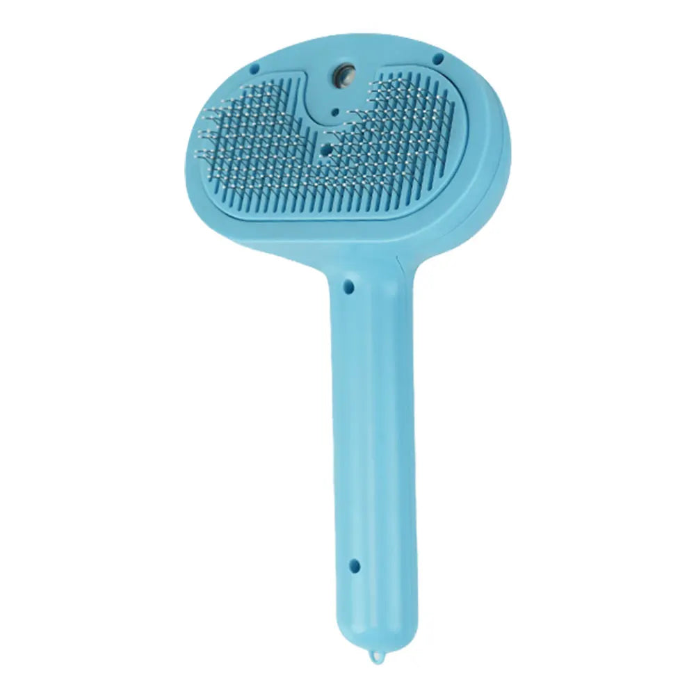 Rechargeable Cat Grooming Brush with Release Button and Spray for Long and Short Hair Pets