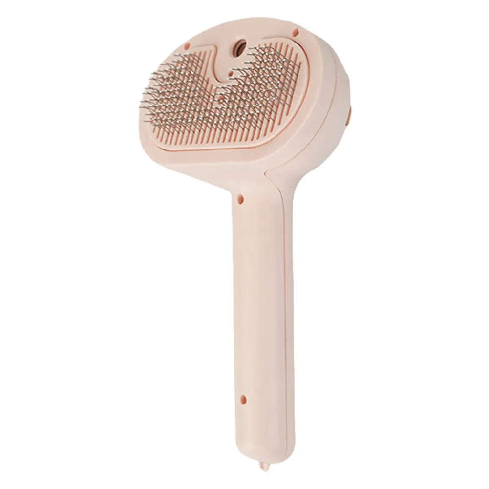 Rechargeable Cat Grooming Brush with Release Button and Spray for Long and Short Hair Pets