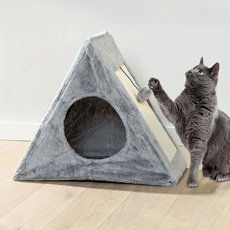 Plush Toy for Cats with Scratching Post
