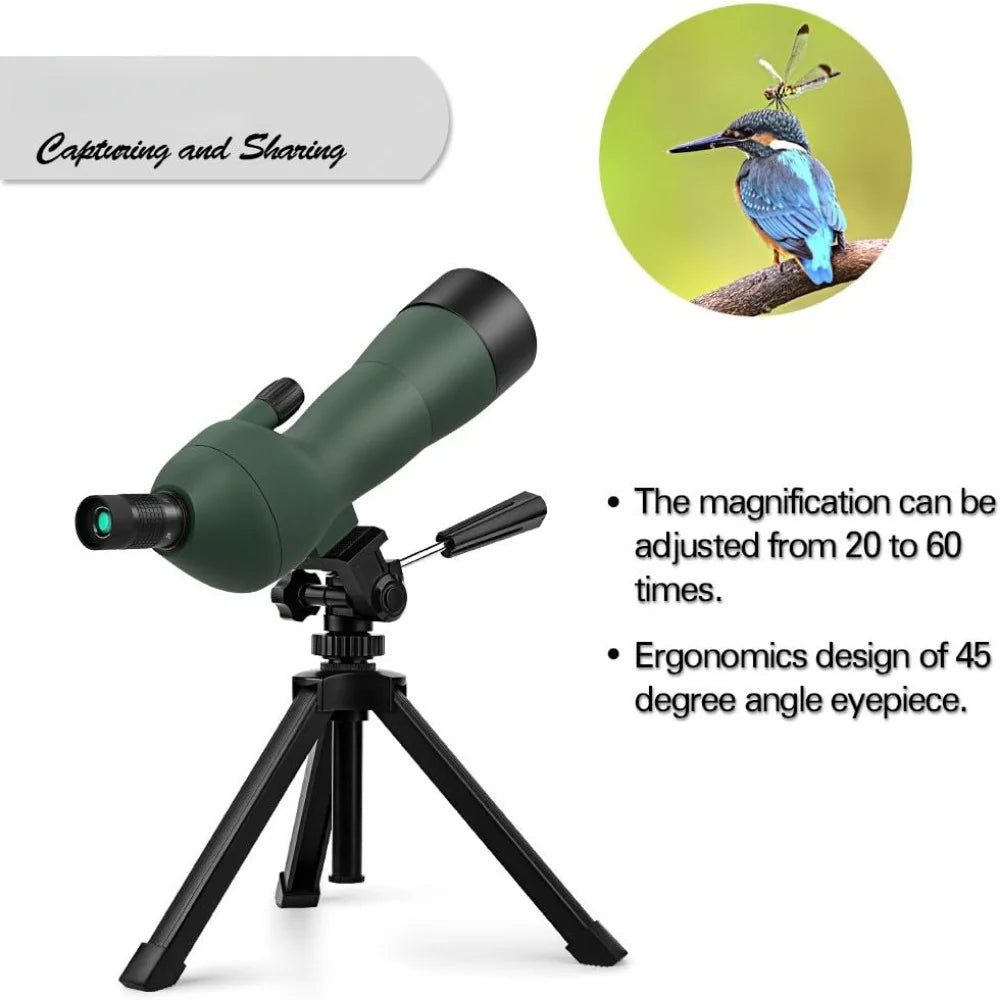 20-60x60AE 45 Degree Angled Spotting Scope with Tripod,