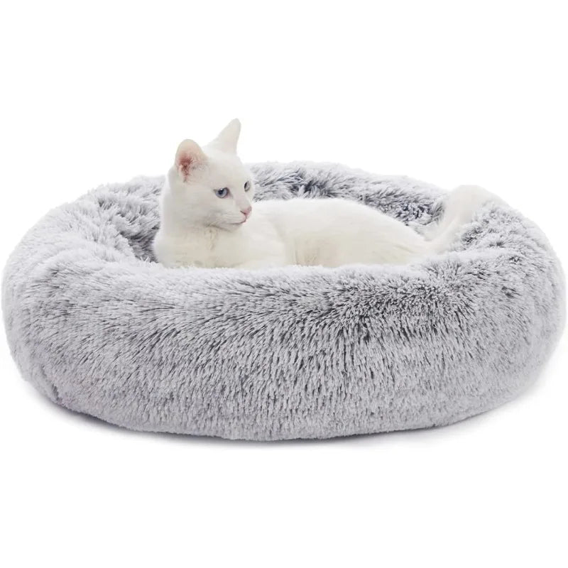 Calming Donut Dog Bed, 36 Inches Round Fluffy Dog Beds
