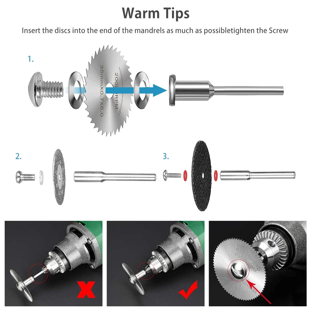 60Pcs Diamond Saw Blade Abrasive Cutting Disc Set